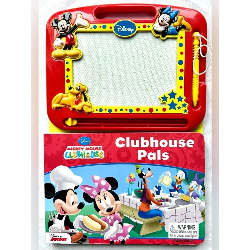 Disney Mickey Mouse Clubhouse Magnetic Drawing Board & “Clubhouse Pals” Book Set